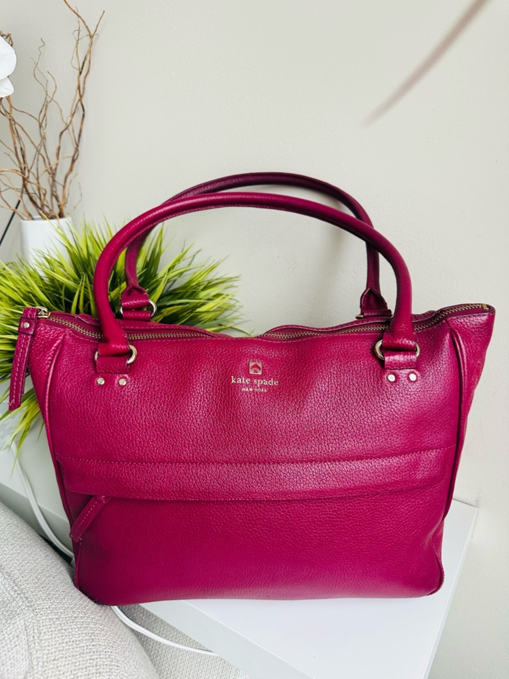 Kate Spade | Large Burgundy Leather Shoulder Bag